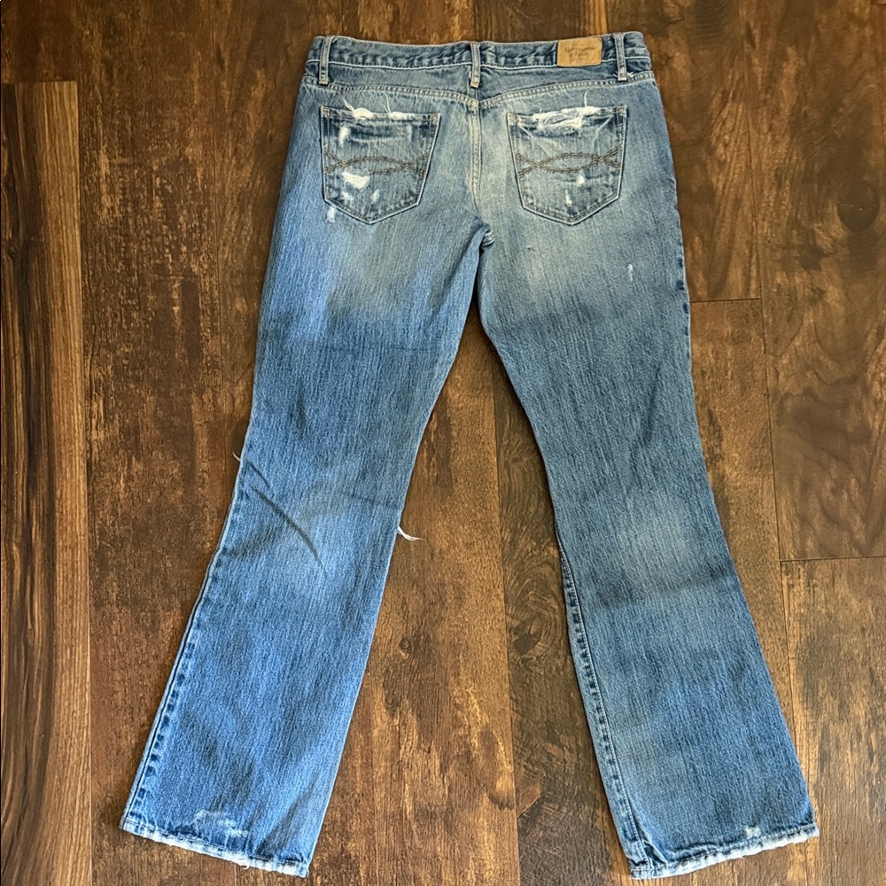 Abercrombie & Fitch Distressed Flare Jeans - Blue - Picture 3 of 3